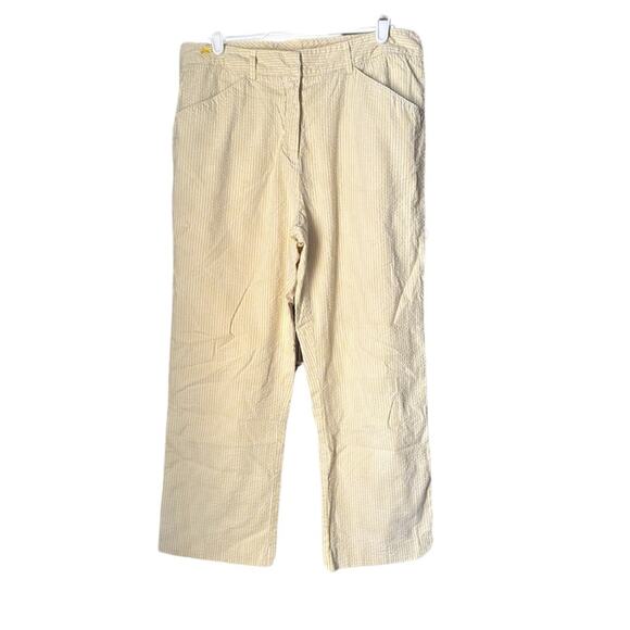 Vintage Lily Pulitzer Yellow White Pin Stripes Cropped Beachy Pants Light 01225 - Picture 2 of 9